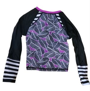 Appaman Anemone Leaf Top RashGuard Top Appaman Girl's Black Long Sleeve Print